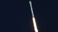 La fusée Falcon 9, après un décollage le 19 avril 2018 depuis Cap Canaveral (Floride) [Kim SHIFLETT / NASA/AFP/Archives]