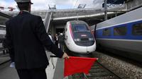Le nouveau TGV le 1er juillet 2017 en gare de Rennes [Fred TANNEAU / AFP]