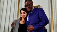 Le médecin congolais Denis Mukwege et la Yazidie Nadia Murad, ex-esclave des jihadistes à Oslo le 9 décembre 2018 [Tobias SCHWARZ / AFP]