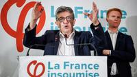 Jean-Luc Mélenchon donne une conférence au siège de LFI à Paris, le 19 octobre 2018 [Eric FEFERBERG / AFP]