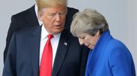 Le président américain Donald Trump et la Première ministre britannique Theresa May, à Bruxelles le 11 juillet 2018 [LUDOVIC MARIN / POOL/AFP/Archives]