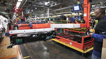 Chaîne de production dans une usine Ford à Wayne (Michigan), en novembre 2012. [Bill Pugliano / Getty Images/AFP/Archives]