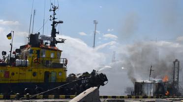 Le port d'Odessa a été frappé par des bombardements russes, ce samedi 23 juillet 
