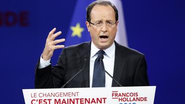 François Hollande lors de la campagne présidentielle, le 22 janvier 2012 au Bourget, où il a désigné le monde de la finance comme un "adversaire" [Patrick Kovarik / AFP/Archives]