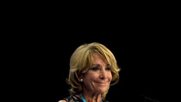 La présidente de la région de Madrid, Esperanza Aguirre, le 7 octobre 2011, lors du congrès national du Parti populaire à Malaga, dans le sud de l'Espagne [Jorge Guerrero / AFP/Archives]