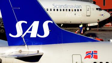Des avions de la compagnie scandinave SAS à Stockholm, le 13 novembre 2012 [Johan Nilsson / SCANPIX SWEDEN/AFP/Archives]