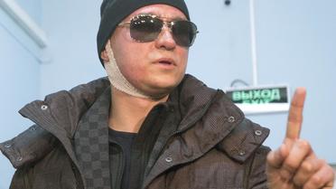 Le directeur artistique du Bolchoï, Sergueï Filine, à la sortie de l'hôpital  après son agression à l'acide, le 4 février 2013 [ / AFP/Archives]