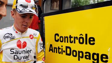 Riccardo Ricco après un contrôle antidopage sur le Tour de France, le 13 juillet 2008 à Bagnères-de-Bigorre [Pascal Pavani / AFP/Archives]