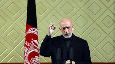 Le président afghan Hamid Karzaï le 9 mai 2013 à Kaboul [Massoud Hossaini / AFP]