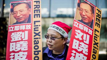 Manifestation de soutien à Liu Xiaobo, prix Nobel de la paix emprisonné en Chine, le 10 décembre 2012 à Hong Kong [Philippe Lopez / AFP/Archives]