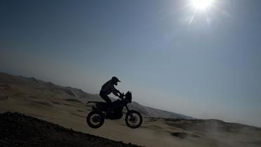 Le Néerlandais Frans Verhoeven (Yamaha) lors de la 3e étape du Dakar, le 7 janvier 2012 au Pérou. [Franck Fife / AFP/Archives]