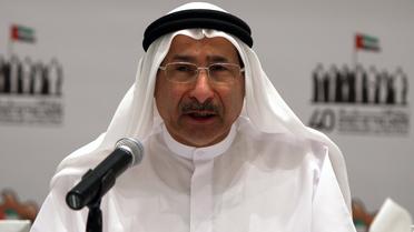 Le gouverneur de la banque centrale des Emirats arabes unis Nasser Al Suwaidi en conférence de presse à Abu Dhabi, le 29 novembre 2011 [Marwan Naamani / AFP/Archives]
