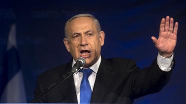 Benjamin Netanyahu au siège du Likoud, le 23 janvier 2013 à Tel Aviv [Menahem Kahana / AFP]