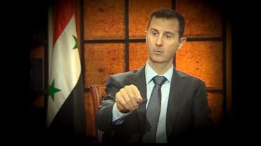 Capture d'écran de Bachar al-Assad fournie par le service de presse de la présidence syrienne en date du 3 avril 2013 [ / Présidence syrienne/AFP/Archives]