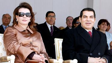 Zine El-Abidine Ben Ali  et sa femme Leila le 21 mars 2006 à Tunis [ / AFP/Archives]
