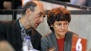 Jeannie Longo et son mari Patrice Ciprelli, le 27 octobre 2011 aux Six jours cylistes de Grenoble. [Jean-Pierre Clatot / AFP/Archives]