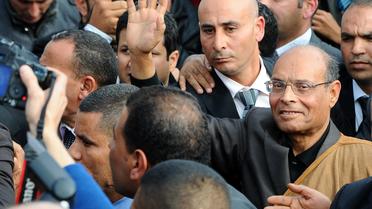 Le président tunisien Moncef Marzouki, le 17 décembre 2011 à Sidi Bouzid [Fethi Belaid / AFP/Archives]