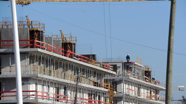 Des ouvriers sur le chantier d'un immeuble d'habitations à Toulouse, le 10 janvier 2012 [Eric Cabanis / AFP/Archives]