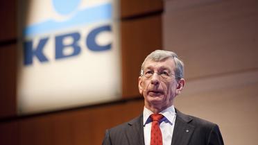 Le PDG du bancassureur KBC Jan Vanhevel annonce les résultats annuels du groupe, le 9 février 2012 à Bruxelles [Olivier Vin / AFP/Archives]