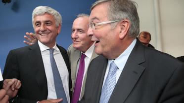 Hervé Morin, Michel Leroy et Michel Mercier le 18 septembre 2012 à Paris [Jacques Demarthon / AFP/Archives]