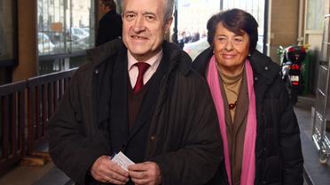 Jean Tiberi et son épouse Xavière, le 16 mars 2008 à Paris [Joel Saget / AFP/Archives]