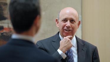 Le PDG de la banque Goldman Sachs, Lloyd Blankfein (de face), lors d'une visite à Paris, le 20 novembre 2012 [Eric Piermont / AFP/Archives]