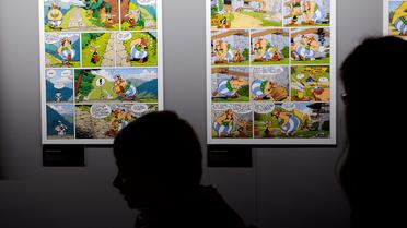 Planches d'Asterix et Obelix, à l'exposition Albert Uderzo, à Angoulême le 31 janvier 2013 [Jean-Pierre Muller / AFP/Archives]