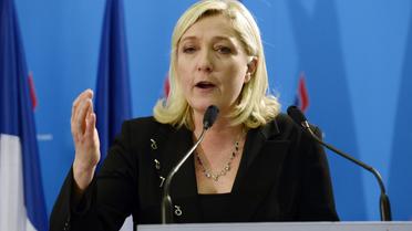 La présidente du FN Marine Le Pen s'exprime le 2 mars 2013 à Paris à l'occasion du conseil national du FN [Bertrand Guay / AFP/Archives]