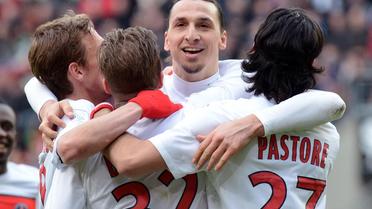 Les joueurs du PSG lors d'un match de Ligue 1 contre Rennes le 6 avril 2013 [Damien Meyer / AFP]