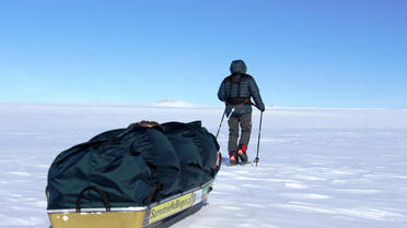 Malgorzata a traversé le pôle sud pendant 1 300 km en tirant son traîneau.