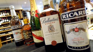 Différents alcools distribués par la société Pernod Ricard. A consommer avec modération![