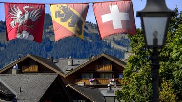 La ville de Gstaad en Suisse où réside le chanteur Johnny Hallyday