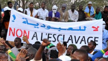Une manifestation en Mauritanie en 2015 de la minorité haratine, pour protester contre les discriminations et notamment l’esclavage. 