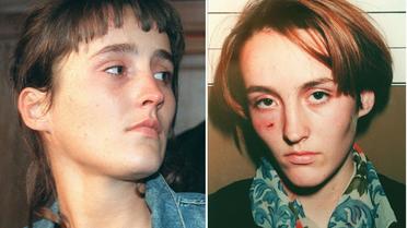 Montage de deux photos de Florence Rey : à gauche, tel qu'elle est apparue le 17 septembre 1998 dans le box des accusés ; à droite, tel qu'elle était lors de son arrestation en octobre 1994.