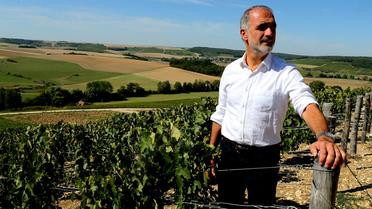 Michel Drappier, vigneron et producteur de champagne, pose dans ses vignobles à Urville, le 11 septembre 2015 [François NASCIMBENI / AFP]
