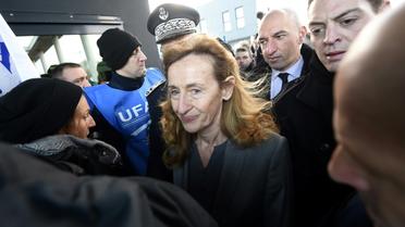 La ministre de la Justice Nicole Belloubet arrive à la prison de Vendin-le-Vieil, le 16 janvier 2018 [FRANCOIS LO PRESTI / AFP]