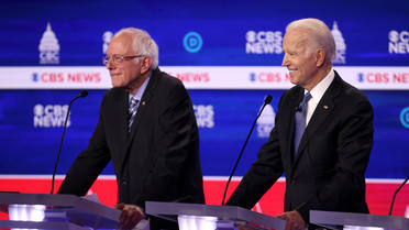 Bernie Sanders et Joe Biden, l'heure du premier affrontement