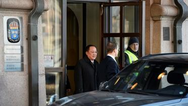 Le ministre nord-coréen des Affaires étrangres Ri Yong Ho quitte le siège du gouvernement suédois à Stockholm, le 16 mars 2018 [Vilhelm STOKSTAD / TT News Agency/AFP]