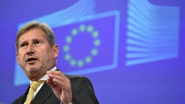 Le commissaire européen à l'Elargissement, Johannes Hahn, le 17 septembre 2015 à Bruxelles [John Thys / AFP/Archives]