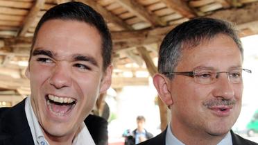 Les candidats FN Etienne Bousquet-Cassagne et UMP Jean Louis Costes le 19 juin 2013 avant un débat  à Villereal  [Mehdi Fedouach / AFP/Archives]