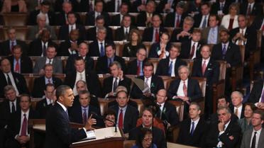 Obama pendant son discours sur l'état de l'Union le 12 février 2013 à Washington