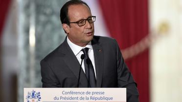 Le président François Hollande lors de la 6e conférence de presse du quinquennat le 7 septembre 2015 à l'Elysée à Paris [ALAIN JOCARD / AFP]