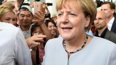 La chancelière Angela Merkel à Berlin, le 28 août 2016 [Rainer Jensen / dpa/AFP]