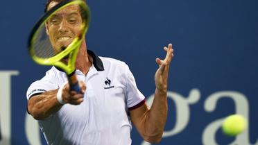 Richard Gasquet lors du match qu'il a remporté contre Tomas Berdych en 8e de finale de l'US Open de tennis le 7 septembre 2015 à New York [JEWEL SAMAD / AFP]