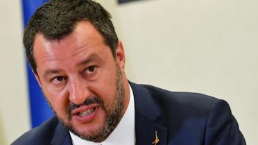 Le ministre de l'Intérieur et Premier ministre adjoint italien Matteo Salvini, le 15 juillet 2019 à Rome [Andreas SOLARO / AFP/Archives]