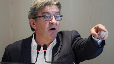 Le leader de La France Insoumise (LFI) Jean-Luc Mélenchon s'exprime lors d'une conférence de presse à Paris le 12 septembre 2019 [Lionel BONAVENTURE / AFP/Archives]