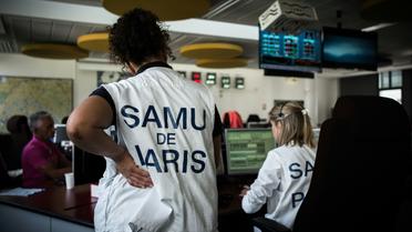 Employées du Samu 75, au coeur de l'hôpital Necker à Paris, Paris le 22 mai 2018 [Philippe LOPEZ / AFP]