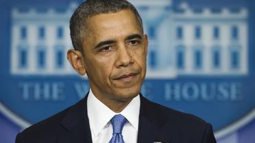 Le Président Barack Obama lors d'une déclaration dans la salle de presse de la Maison Blanche, le 7 octobre 2013 à Washington [Saul Loeb / AFP]