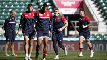 L'équipe d'Angleterre de rugby à l'entraînement à Twickenham, le 25 septembre 2015 [ADRIAN DENNIS / AFP]