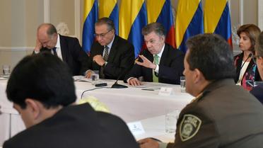 Le président colombien Juan Manuel lors d'une réunion à Bogota, le 26 juin 2018 [HO / Colombian Presidency/AFP]